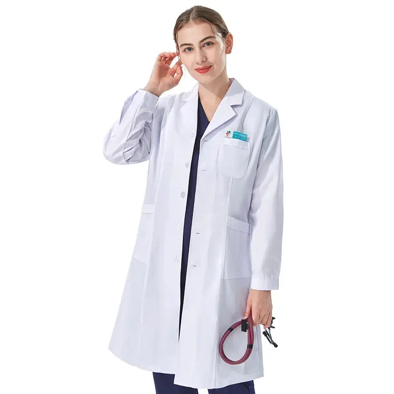 Bata de laboratorio blanca barata para mujeres, hombres, estudiantes, química, profesionales de atención médica, enfermera, manga larga, bata de trabajo para médico XK002 MedSurgery Store For Digital Health