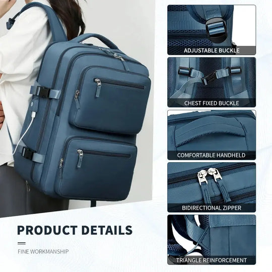 Mochila de viaje grande para mujeres y hombres, bolso de cabina, mochila impermeable multifuncional para avión con carga USB, mochila antirrobo MedSurgery Store For Digital Health