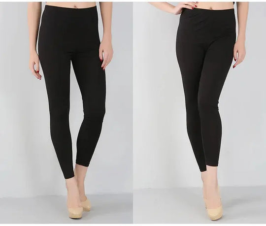 Leggings elásticos de fibra de bambú para mujer, pantalones de nueve puntos, informales, talla grande, primavera, verano y otoño, novedad de 2024 DSers Fulfillment