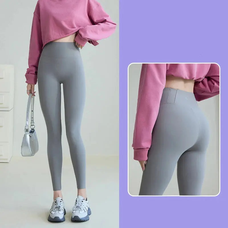 BIVIGAOS 2025 Primavera Verano nueva ciruela roja 3D sensación desnuda Leggings de piel de tiburón mujeres delgadas Sexy deporte Yoga Push Up Fitness Leggings MedSurgery Store For Digital Health
