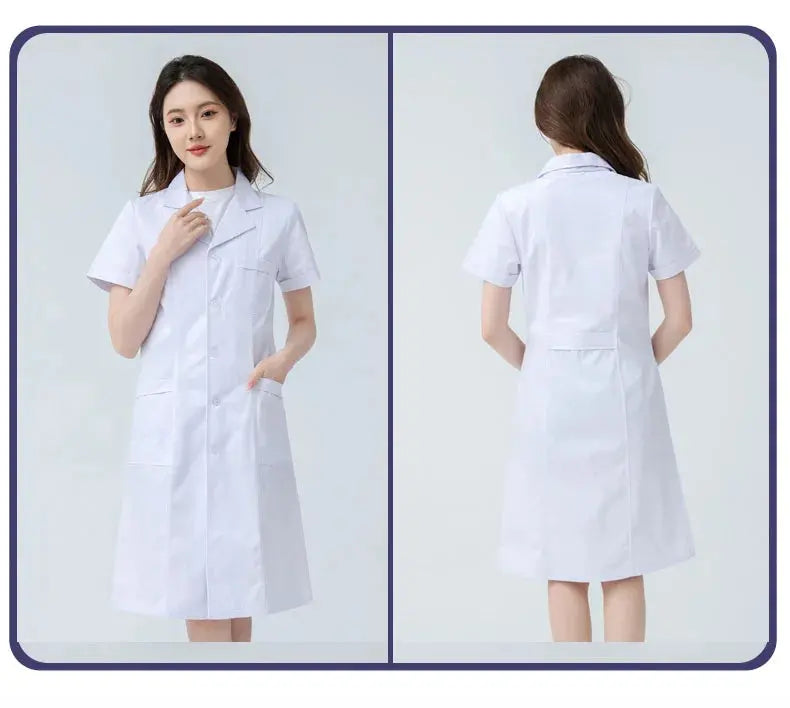 Bata blanca médica para mujer, uniforme médico de enfermera de algodón, ropa de trabajo hospitalaria, uniforme de trabajo profesional de farmacia de laboratorio científico MedSurgery Store For Digital Health