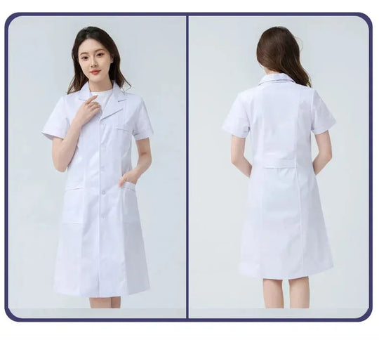 Bata blanca médica para mujer, uniforme médico de enfermera de algodón, ropa de trabajo hospitalaria, uniforme de trabajo profesional de farmacia de laboratorio científico MedSurgery Store For Digital Health