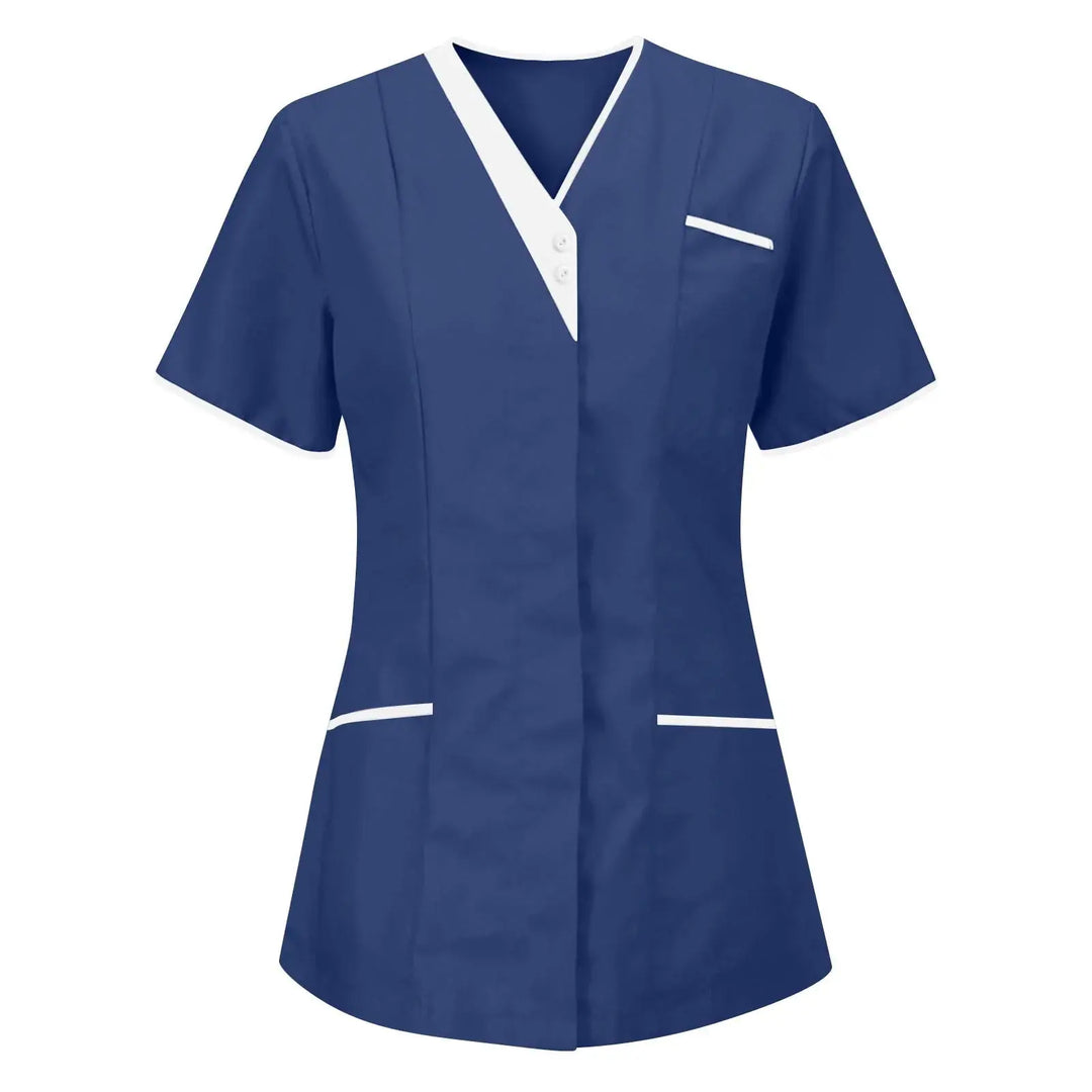 Filipina Médica Elite ISHOWTIENDA - Uniforme Clínico Ergonómico de Manga Corta con Cuello en V CJdropshipping