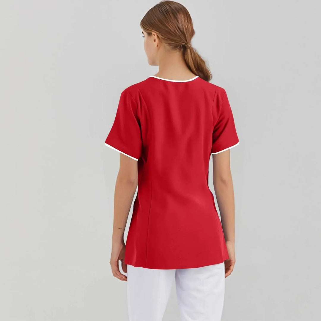 Filipina Médica Elite ISHOWTIENDA - Uniforme Clínico Ergonómico de Manga Corta con Cuello en V CJdropshipping