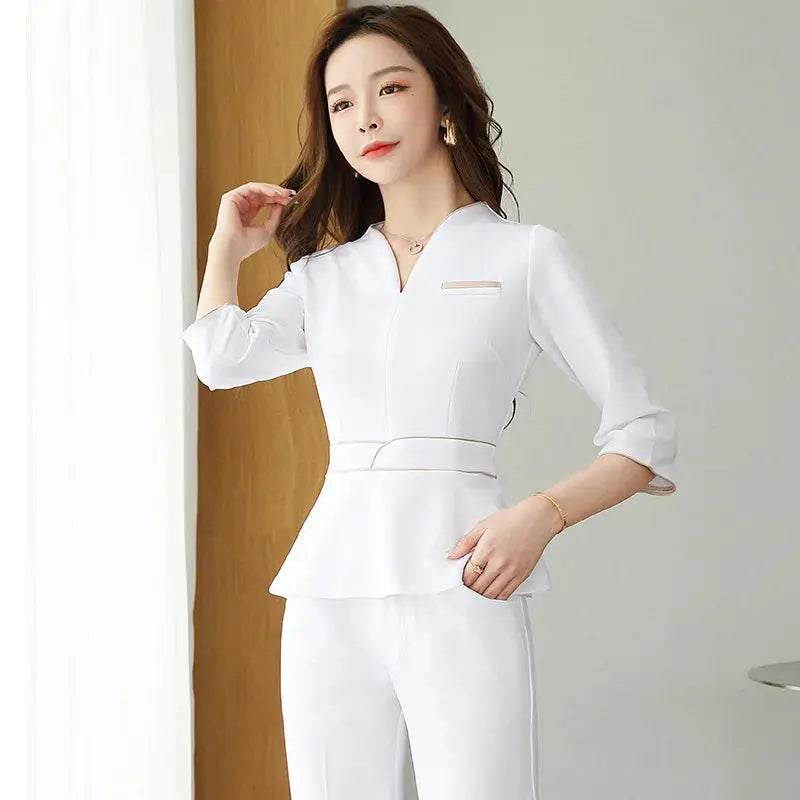 Uniforme estético de verano, traje de salón de belleza de manga corta, ropa de esteticista de Spa para mujer, ropa de trabajo de masaje de Hotel, monos coreanos-BC MedSurgery Store For Digital Health
