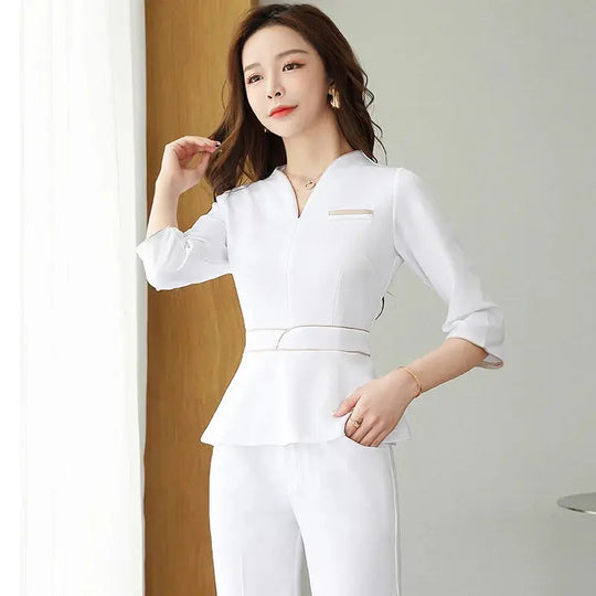 Uniforme estético de verano, traje de salón de belleza de manga corta, ropa de esteticista de Spa para mujer, ropa de trabajo de masaje de Hotel, monos coreanos-BC MedSurgery Store For Digital Health