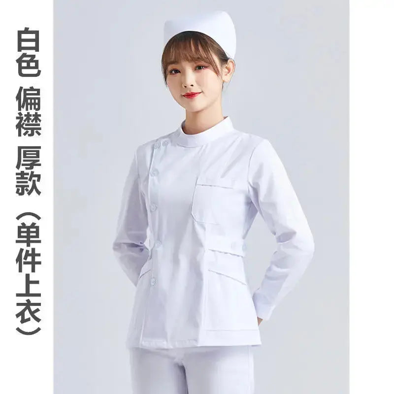 Uniforme de Enfermera Blanco Elite - Top Médico Ajustable de Manga Corta para Mujer CJdropshipping