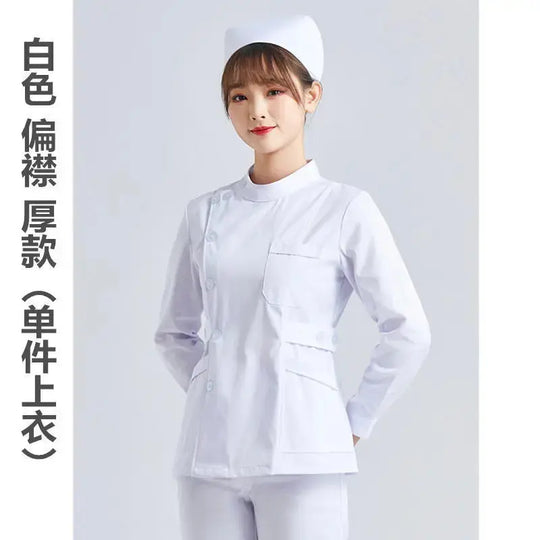 Uniforme de Enfermera Blanco Elite - Top Médico Ajustable de Manga Corta para Mujer CJdropshipping