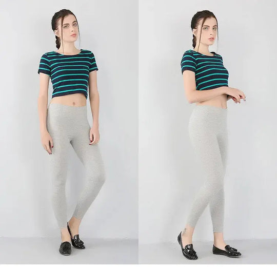 Leggings elásticos de fibra de bambú para mujer, pantalones de nueve puntos, informales, talla grande, primavera, verano y otoño, novedad de 2024 DSers Fulfillment