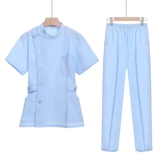 Conjunto de exfoliantes cortos rosas, uniforme médico para enfermera y Doctor, prendas de vestir para mujer, traje de dos piezas para enfermería, vestido de hospital para salón de belleza con logo MedSurgery Store For Digital Health