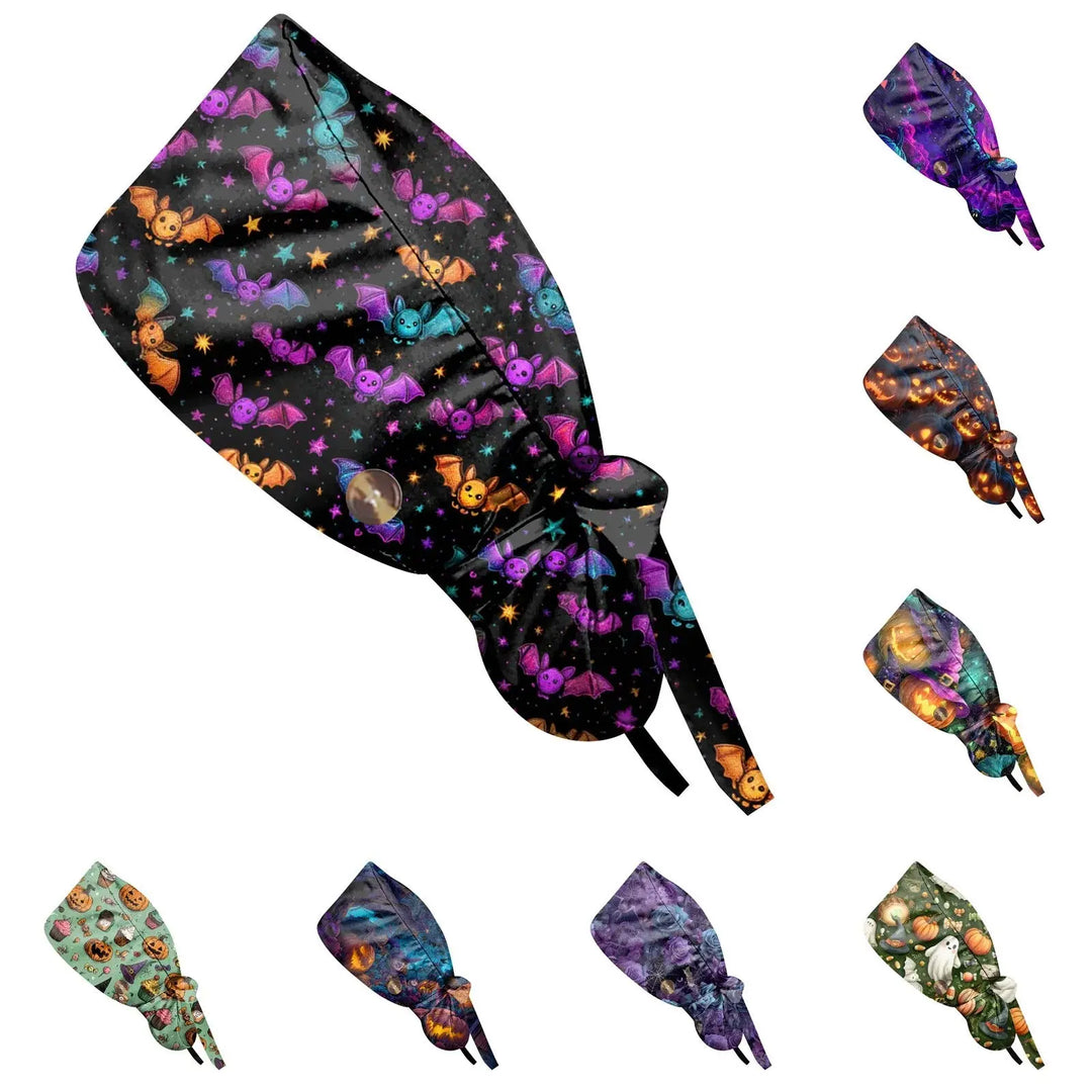 Gorro Quirúrgico para Doctoras o Enfermeras con estampados de Halloween Unisex - Scrub Cap con Estampado para Trabajo Médico. Estilo Casual hechos de Algodón, Cómodos y Elegantes. CJdropshipping