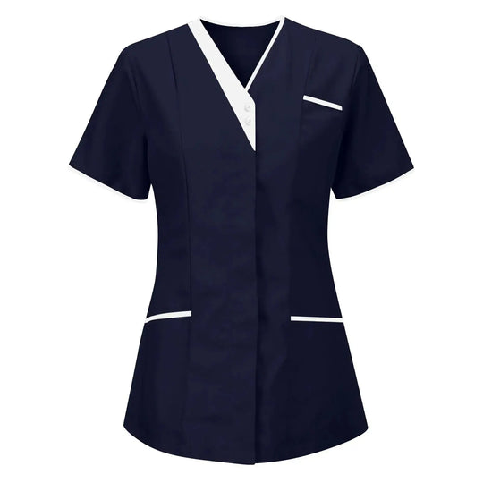 Filipina Médica Elite ISHOWTIENDA - Uniforme Clínico Ergonómico de Manga Corta con Cuello en V CJdropshipping