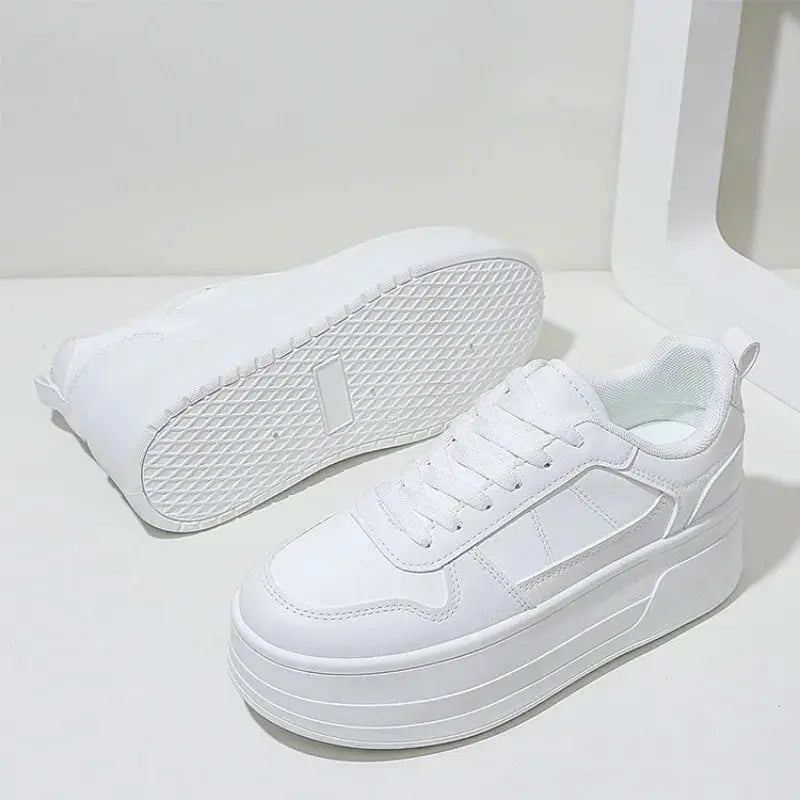 Zapatillas de deporte blancas para mujer, zapatos informales de cuero de alta calidad, zapatos deportivos con aumento de altura de diseñador para mujer, zapato vulcanizado con plataforma MedSurgery Store For Digital Health