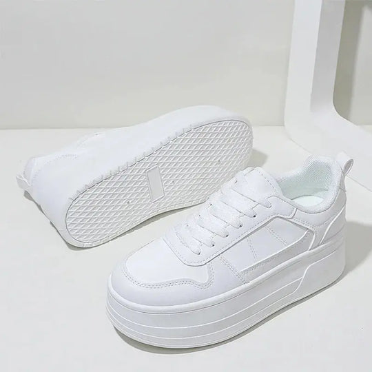 Zapatillas de deporte blancas para mujer, zapatos informales de cuero de alta calidad, zapatos deportivos con aumento de altura de diseñador para mujer, zapato vulcanizado con plataforma MedSurgery Store For Digital Health