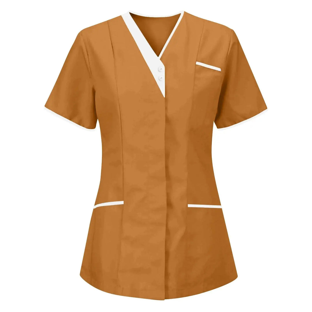 Filipina Médica Elite ISHOWTIENDA - Uniforme Clínico Ergonómico de Manga Corta con Cuello en V CJdropshipping