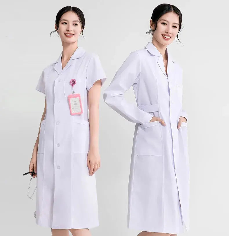 Bata blanca médica para mujer, uniforme médico de enfermera de algodón, ropa de trabajo hospitalaria, uniforme de trabajo profesional de farmacia de laboratorio científico MedSurgery Store For Digital Health
