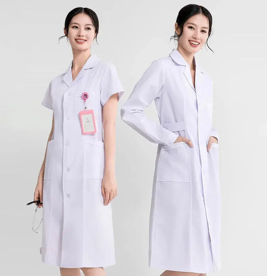 Bata blanca médica para mujer, uniforme médico de enfermera de algodón, ropa de trabajo hospitalaria, uniforme de trabajo profesional de farmacia de laboratorio científico MedSurgery Store For Digital Health