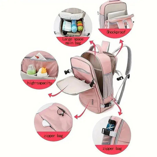 Mochila de viaje de gran capacidad para mujer, multifunción, almacenamiento de zapatos, multicapa, separación seca y húmeda, impermeable MedSurgery Store For Digital Health