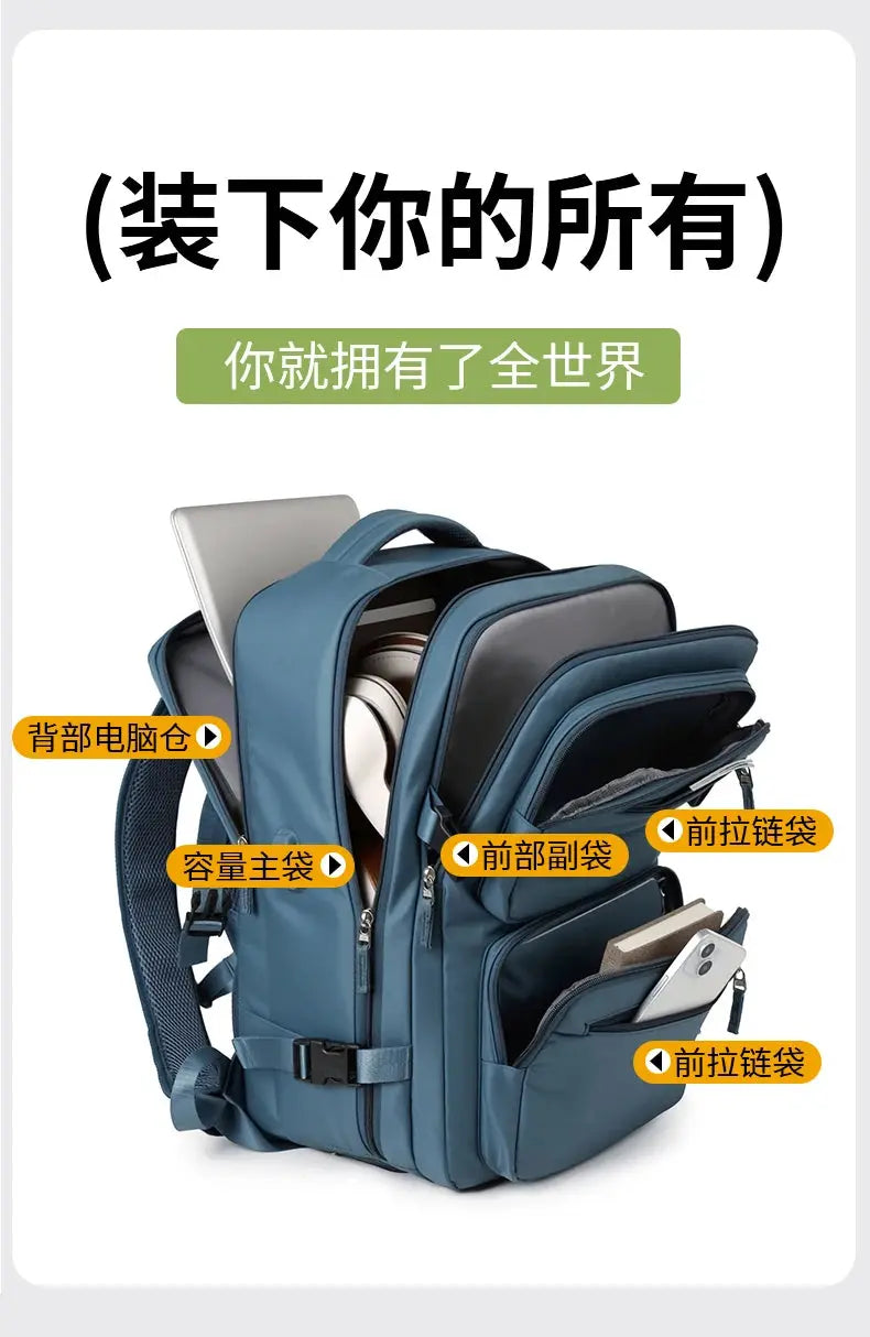 Mochila de viaje grande para mujeres y hombres, bolso de cabina, mochila impermeable multifuncional para avión con carga USB, mochila antirrobo MedSurgery Store For Digital Health