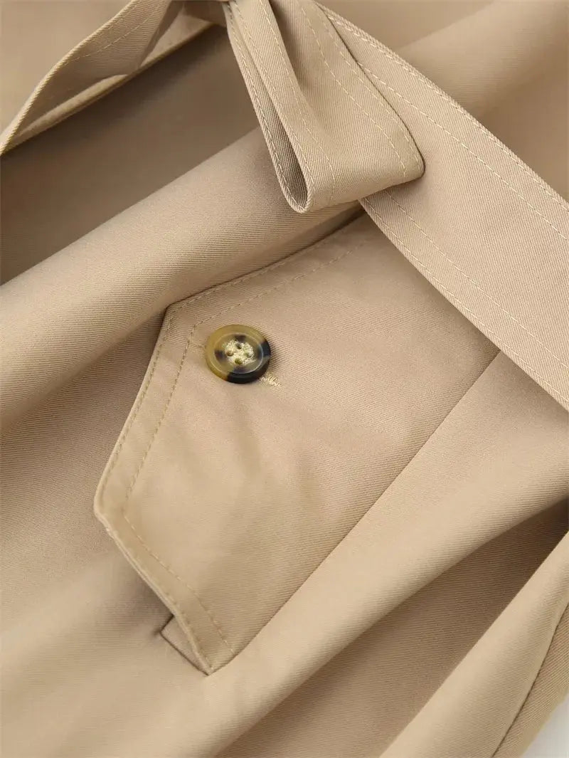 Gabardina para mujer, nuevo abrigo recortado con cinturón, solapa, top informal elegante para mujer 2025 MedSurgery Store For Digital Health