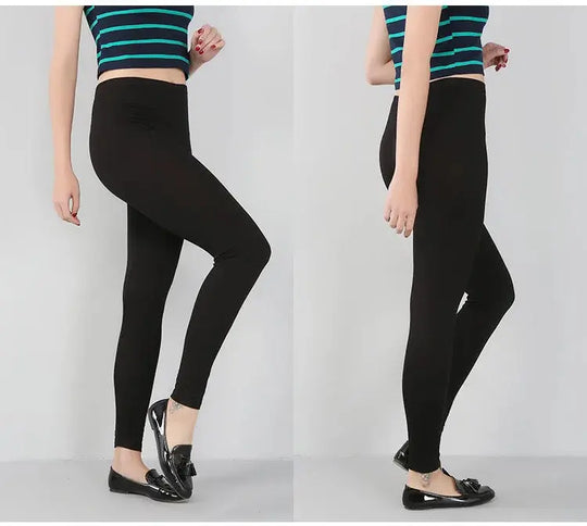 Leggings elásticos de fibra de bambú para mujer, pantalones de nueve puntos, informales, talla grande, primavera, verano y otoño, novedad de 2024 DSers Fulfillment