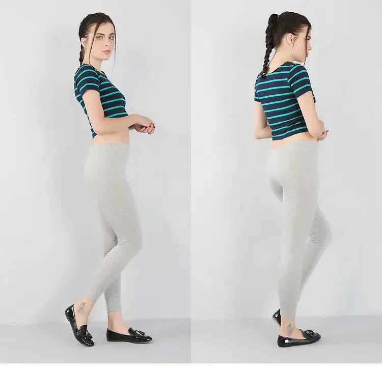 Leggings elásticos de fibra de bambú para mujer, pantalones de nueve puntos, informales, talla grande, primavera, verano y otoño, novedad de 2024 DSers Fulfillment