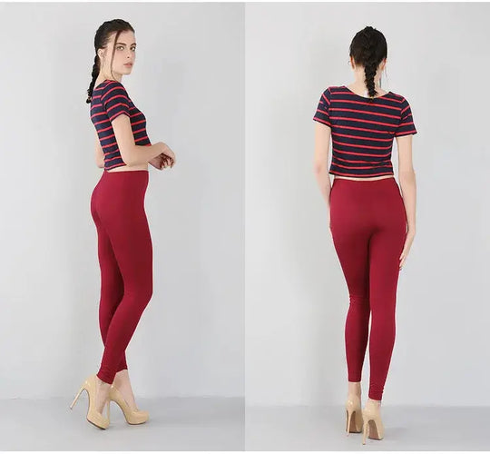 Leggings elásticos de fibra de bambú para mujer, pantalones de nueve puntos, informales, talla grande, primavera, verano y otoño, novedad de 2024 DSers Fulfillment