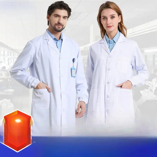 Bata médica blanca Unisex de algodón y poliéster, bata de laboratorio para científico, ropa de trabajo para médico, uniforme, bata de comida, bata de laboratorio, abrigo para hombre MedSurgery Store For Digital Health