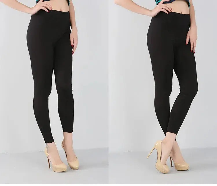 Leggings elásticos de fibra de bambú para mujer, pantalones de nueve puntos, informales, talla grande, primavera, verano y otoño, novedad de 2024 DSers Fulfillment