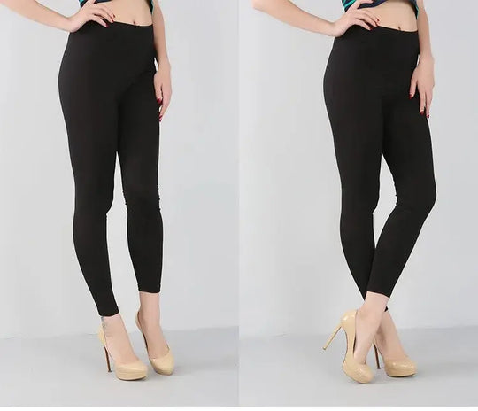 Leggings elásticos de fibra de bambú para mujer, pantalones de nueve puntos, informales, talla grande, primavera, verano y otoño, novedad de 2024 DSers Fulfillment