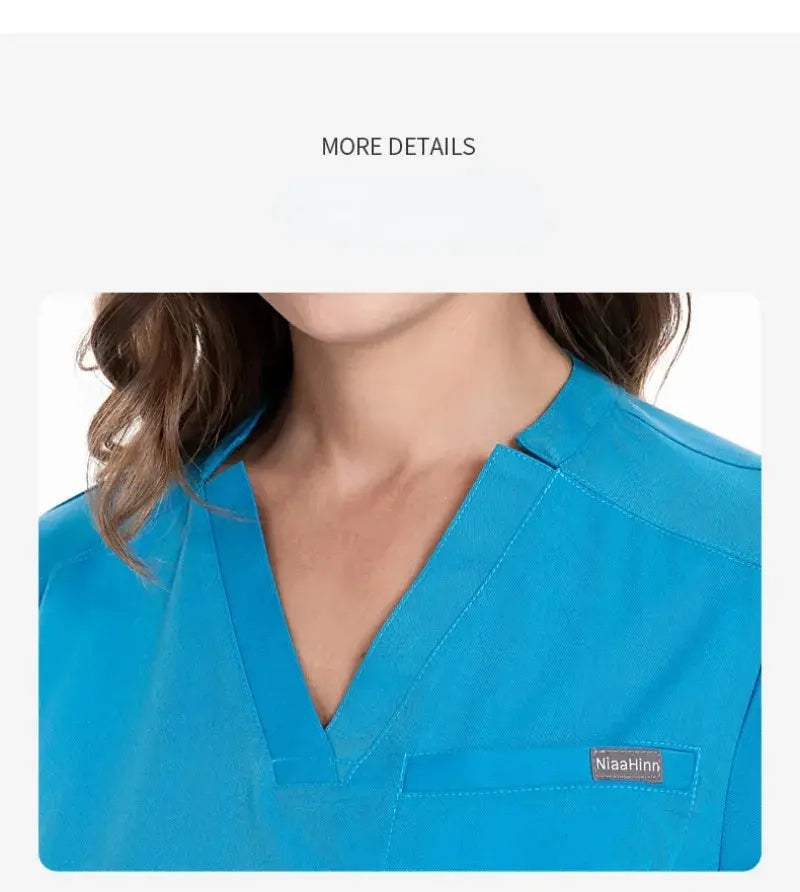 Top de trabajo, uniforme de médico y enfermera, pantalones sencillos con más bolsillos, pantalones de exfoliación Dental, trajes médicos Unisex, conjunto de 3 piezas CJdropshipping