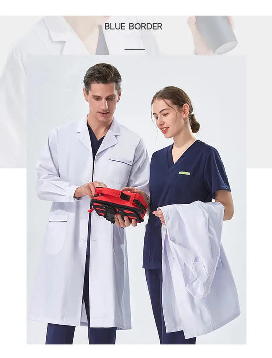 Bata de laboratorio blanca barata para mujeres, hombres, estudiantes, química, profesionales de atención médica, enfermera, manga larga, bata de trabajo para médico XK002 MedSurgery Store For Digital Health