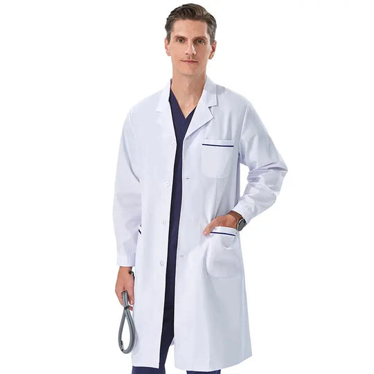 Bata de laboratorio blanca barata para mujeres, hombres, estudiantes, química, profesionales de atención médica, enfermera, manga larga, bata de trabajo para médico XK002 MedSurgery Store For Digital Health