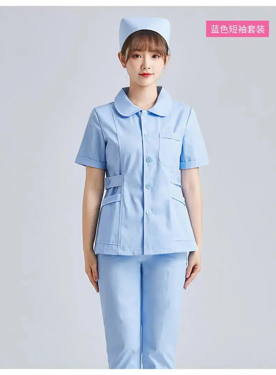 Uniforme de Enfermera Blanco Elite - Top Médico Ajustable de Manga Corta para Mujer CJdropshipping