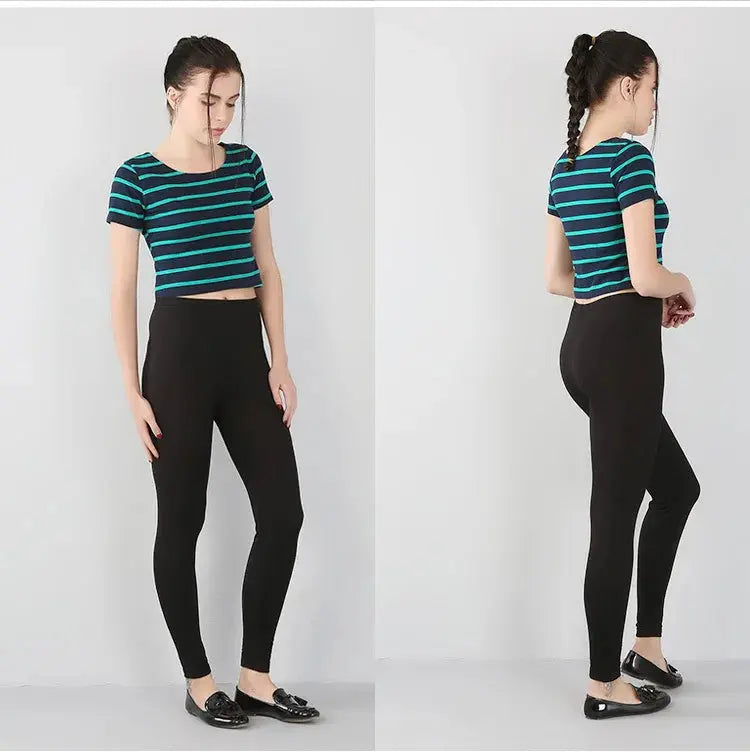 Leggings elásticos de fibra de bambú para mujer, pantalones de nueve puntos, informales, talla grande, primavera, verano y otoño, novedad de 2024 DSers Fulfillment