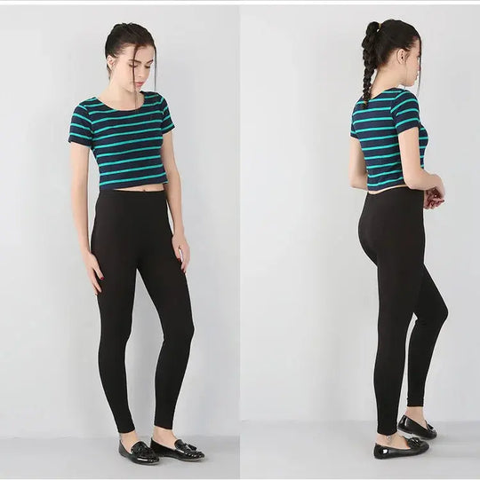 Leggings elásticos de fibra de bambú para mujer, pantalones de nueve puntos, informales, talla grande, primavera, verano y otoño, novedad de 2024 DSers Fulfillment