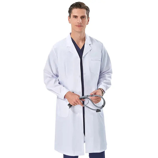 Bata de laboratorio blanca barata para mujeres, hombres, estudiantes, química, profesionales de atención médica, enfermera, manga larga, bata de trabajo para médico XK002 MedSurgery Store For Digital Health