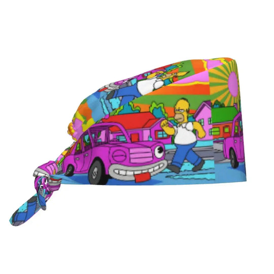 Gorro de trabajo ajustable personalizado con explosión cerebral, gorro quirúrgico de los Simpsons, gorro quirúrgico para enfermería, médico, cirujano, para Chef MedSurgery Store For Digital Health