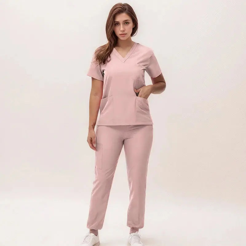 2025 nuevas uniformes de enfermera con cuello en V, pantalones para correr, conjuntos de ropa de trabajo quirúrgica, traje de enfermería para dentista, traje de médico de Hospital S21 MedSurgery Store For Digital Health