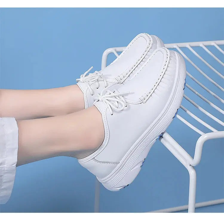 STRONGSHEN, zapatos blancos con plataforma, zapatos de enfermera para mujer, zapatos de trabajo ligeros y cómodos informales, zapatos antideslizantes a la moda para mujer MedSurgery Store For Digital Health
