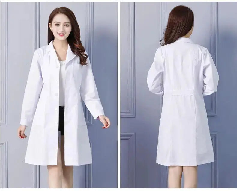 Bata de laboratorio blanca, uniforme de médico femenino de manga larga, uniforme de aislamiento masculino, uniforme de laboratorio, uniforme de trabajo de enfermera y estudiante MedSurgery Store For Digital Health