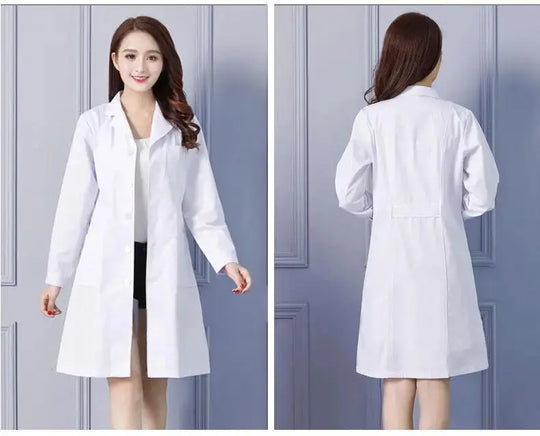 Bata de laboratorio blanca, uniforme de médico femenino de manga larga, uniforme de aislamiento masculino, uniforme de laboratorio, uniforme de trabajo de enfermera y estudiante MedSurgery Store For Digital Health