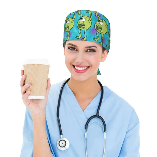 Gorro de trabajo ajustable personalizado con dibujos animados de la Universidad de Monsters, gorro quirúrgico para hombres y mujeres, gorro quirúrgico para enfermería, médico y cirujano MedSurgery Store For Digital Health