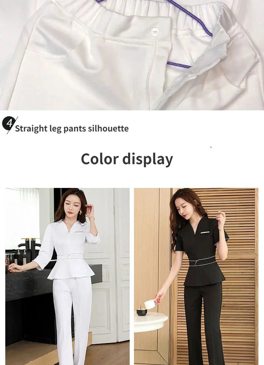 Uniforme estético de verano, traje de salón de belleza de manga corta, ropa de esteticista de Spa para mujer, ropa de trabajo de masaje de Hotel, monos coreanos-BC MedSurgery Store For Digital Health