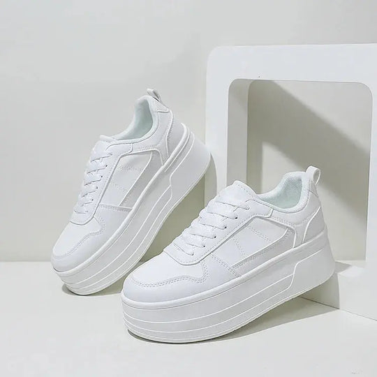 Zapatillas de deporte blancas para mujer, zapatos informales de cuero de alta calidad, zapatos deportivos con aumento de altura de diseñador para mujer, zapato vulcanizado con plataforma MedSurgery Store For Digital Health