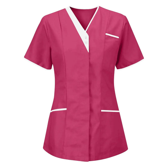 Filipina Médica Elite ISHOWTIENDA - Uniforme Clínico Ergonómico de Manga Corta con Cuello en V CJdropshipping
