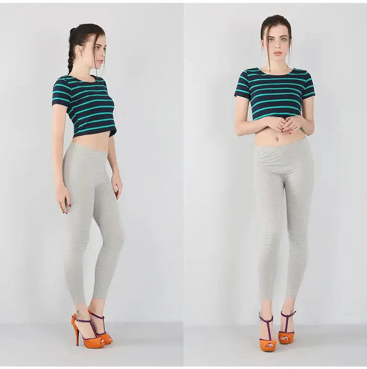 Leggings elásticos de fibra de bambú para mujer, pantalones de nueve puntos, informales, talla grande, primavera, verano y otoño, novedad de 2024 DSers Fulfillment