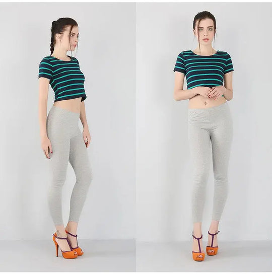 Leggings elásticos de fibra de bambú para mujer, pantalones de nueve puntos, informales, talla grande, primavera, verano y otoño, novedad de 2024 DSers Fulfillment