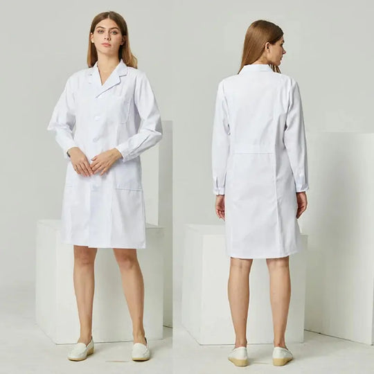 Bata de laboratorio blanca, uniforme de médico femenino de manga larga, uniforme de aislamiento masculino, uniforme de laboratorio, uniforme de trabajo de enfermera y estudiante MedSurgery Store For Digital Health