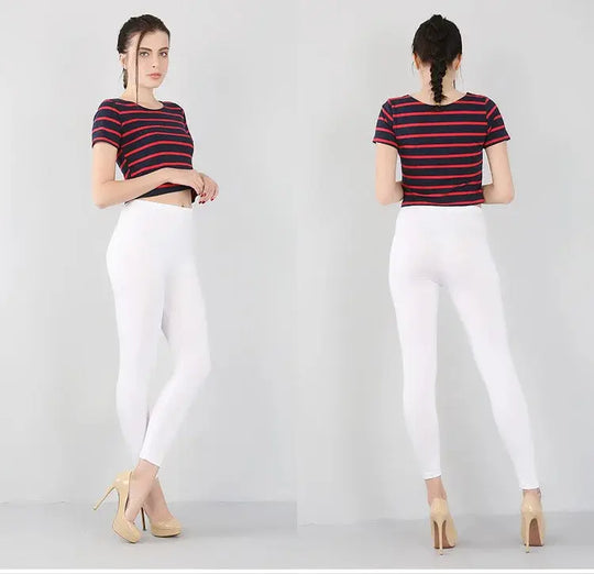 Leggings elásticos de fibra de bambú para mujer, pantalones de nueve puntos, informales, talla grande, primavera, verano y otoño, novedad de 2024 DSers Fulfillment